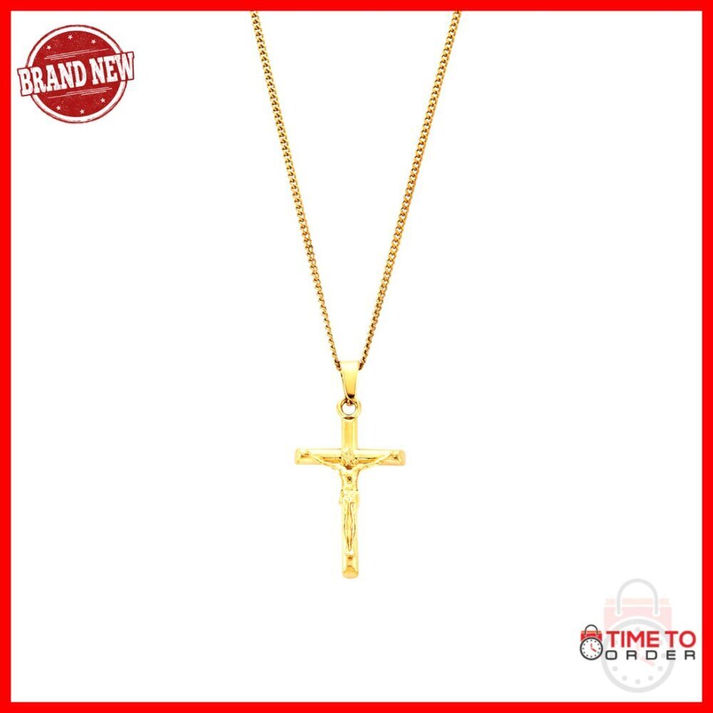 20.5 Inch Stainless Steel Crucifix Necklace Waterproof Hypoallergenic